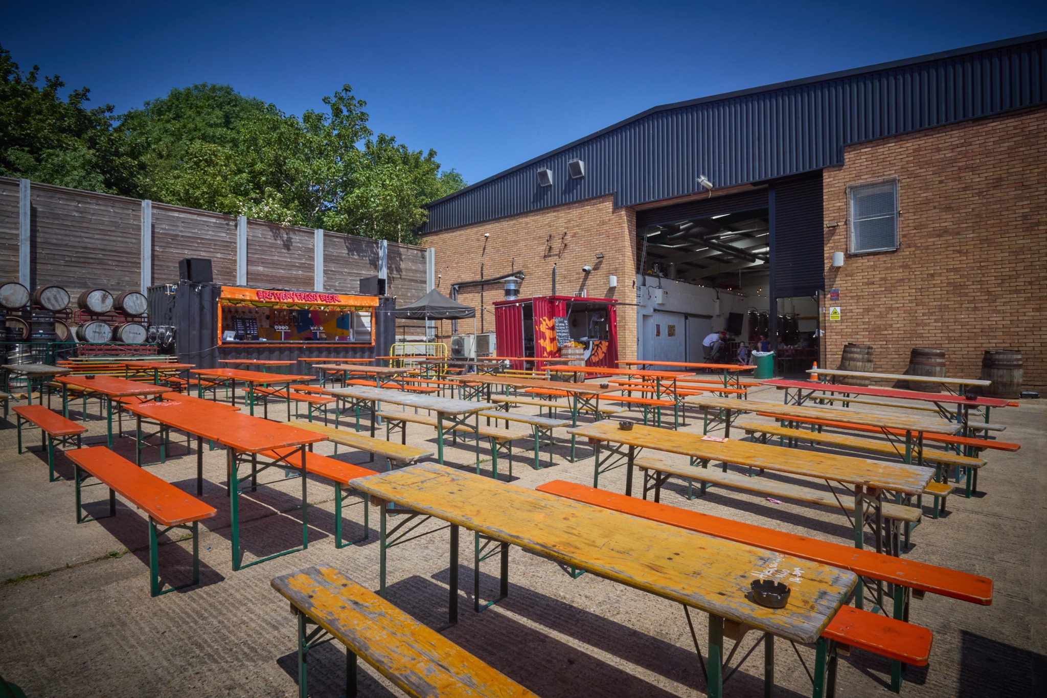 The courtyard at 40FT Brewery in Blackhorse Lane